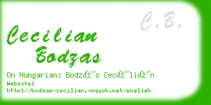 cecilian bodzas business card